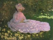 Claude Monet A Woman in a Garden,Spring time oil painting on canvas